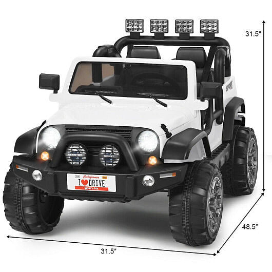 12V 2-Seater Ride on Car Truck with Remote Control and Storage Room-Red